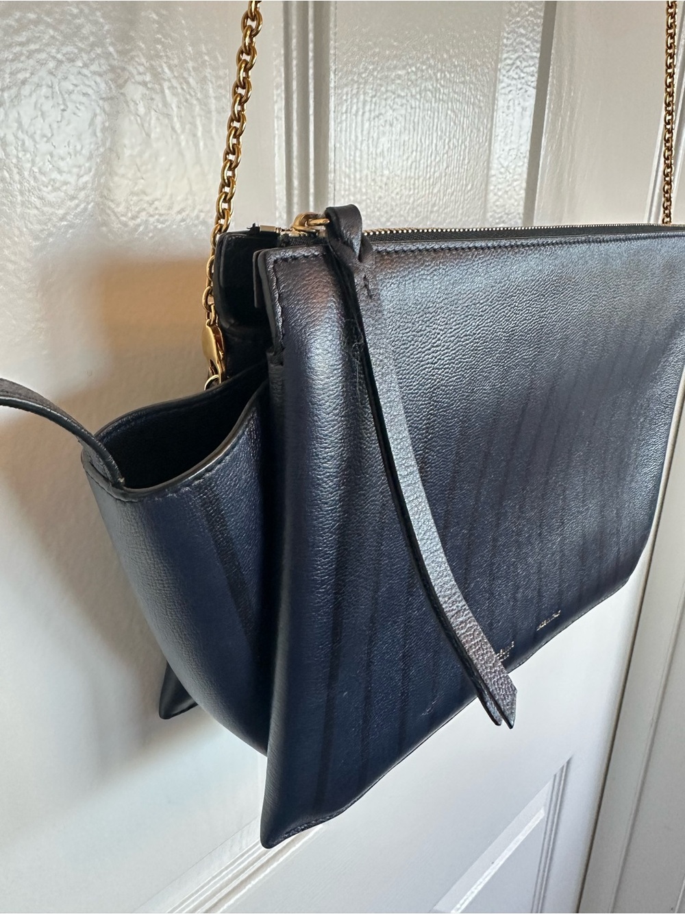 Celine Navy and Gold Chain Crossbody Bag
